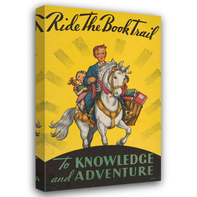 "Ride the Brook Trail to Knowledge and Adventure" by  Grace Paull - Gallery Wrap Canvas Wall Art