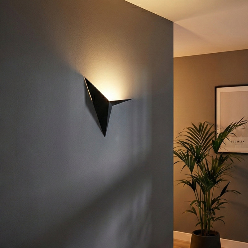 Metal Body Unique Wall Sconce, Black