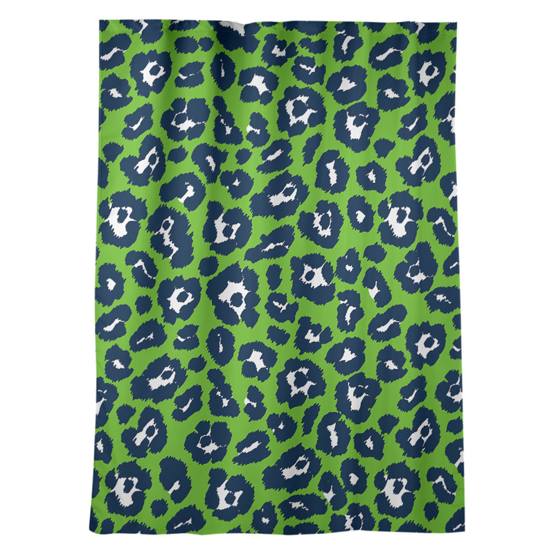 Room Darkening Curtain Single Panel, Green/Black/White