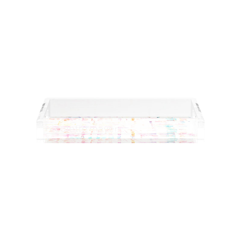 Coco Cream Acrylic Rectangle Decorative Tray, 22"W x 14.5"D x 2”H