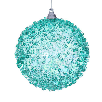 Boule de perles irisées de 4 po. Comprend 3 ornements par sac.