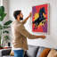 Rearing Horse Starburst Modern - Wrapped Canvas-1319652878-1319652920