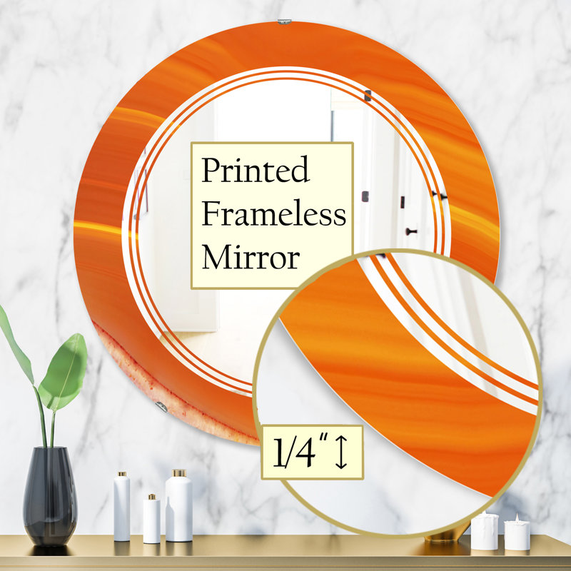 Miroir mural moderne et sans cadre à motif triple c agateinwave, H 31,5 po x l po