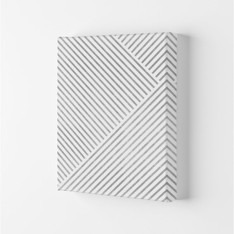 Mid Century Texture Lines B - Single Picture Frame Print, No Frame, 84cm H x 59cm W x 1cm D