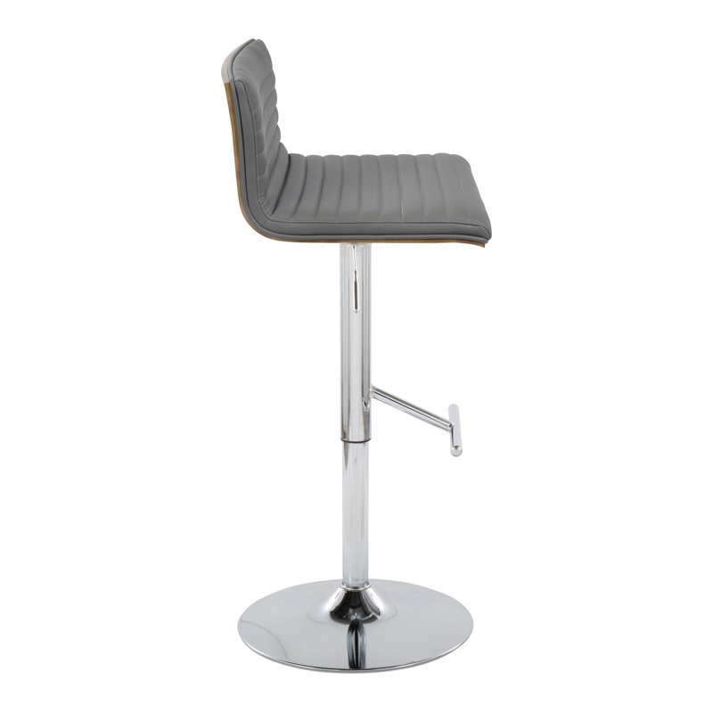 Tabouret de bar Arabelle, Chrome chrome, Gris