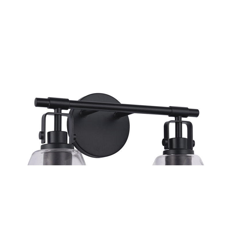 Éclairage pour salle de bain 2 lumières Greyling, Noir mat