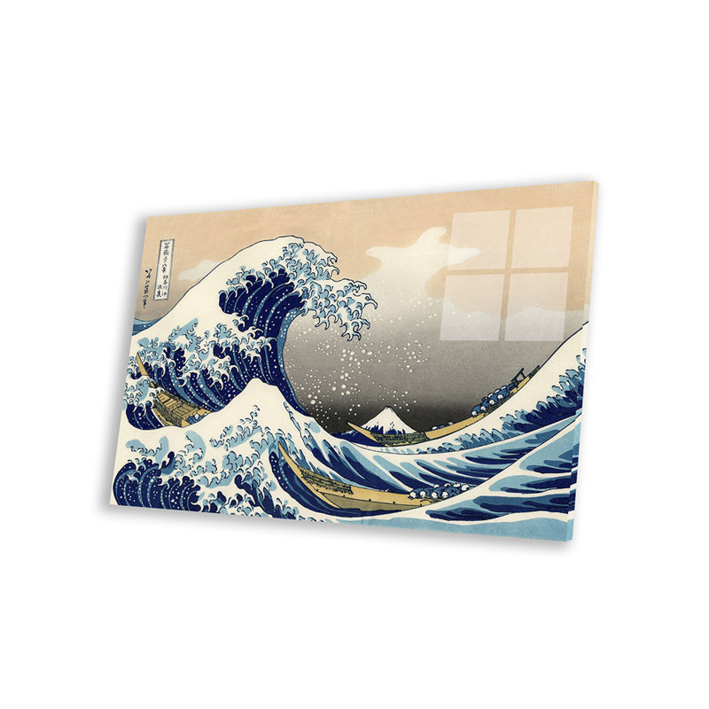 La grande vague à Kanagawa, 1829, impression sur verre acrylique, H 16 po x l 24 po x P 0,25 po