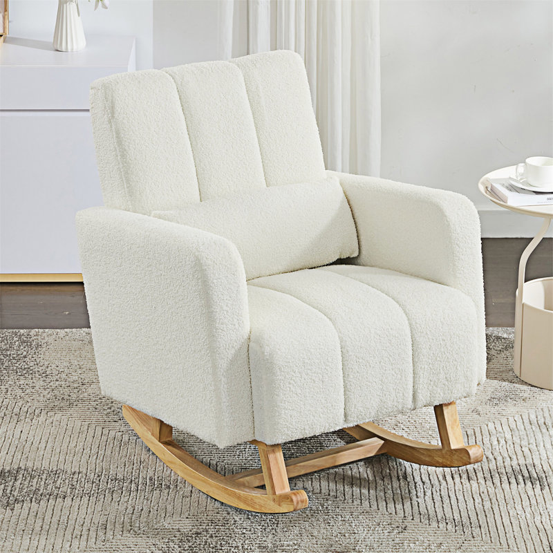 Chaise berçante d'appoint rembourrée avec coussin