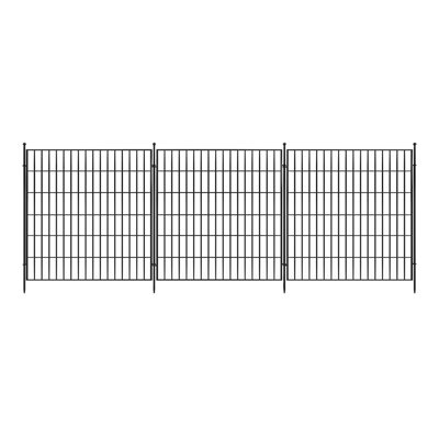 10-Pack No-Dig Metal Garden Fence, 23.6 ft Long, Rustproof Animal Barrier with Gate for Yard and Flower Beds