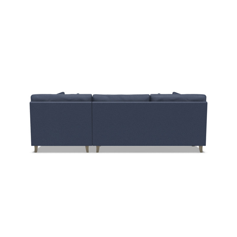 Mila 2-Piece Fabric Sectional, Blue Polyester, Right Hand Facing, 33.5" H x 101" W x 61" D