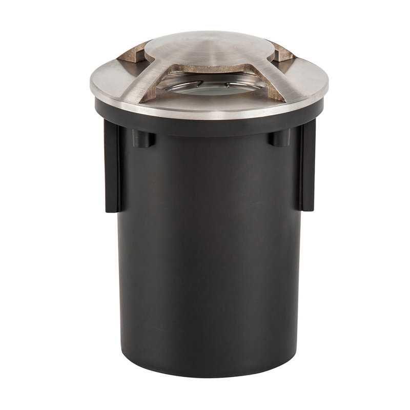 Monnier Black/Silver Low Voltage No Power Source Required / Manual Integrated LED Metal Deck Light