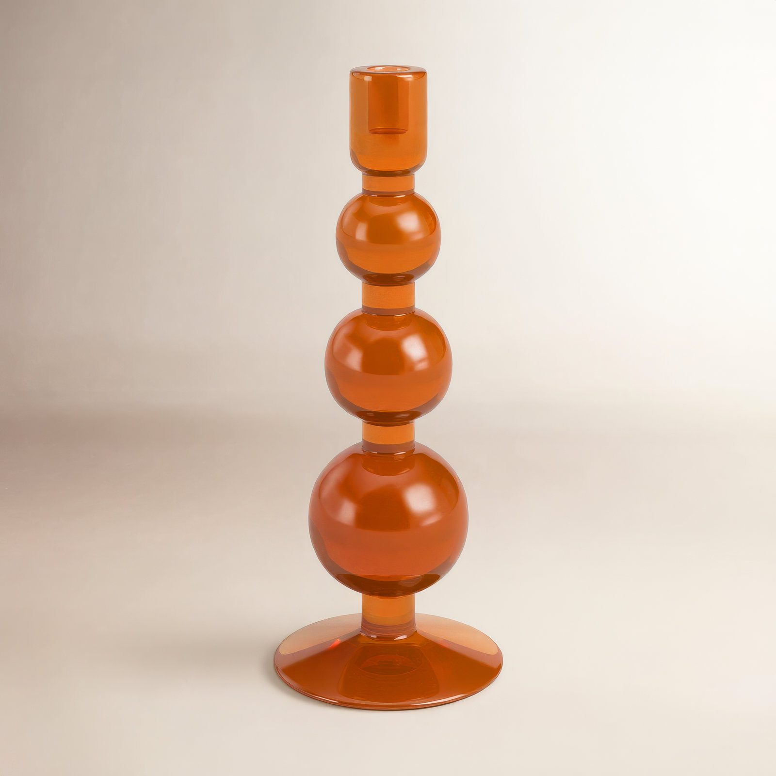 Geri Recycled Glass Candle Holder, Red, 13.4" H x 5.51" W x 5.51" D