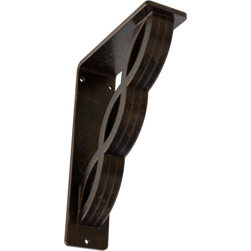 Support en fer forgé, Bronze vieilli, H 8 po x l 2 po x P 5,5 po