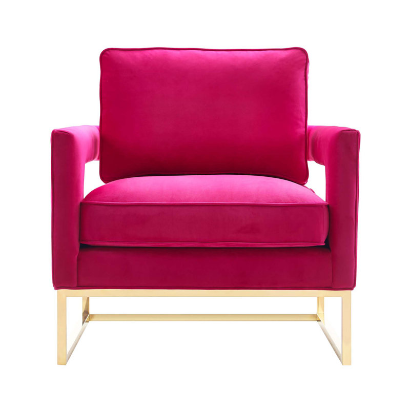 Avery Velvet Armchair, Pink