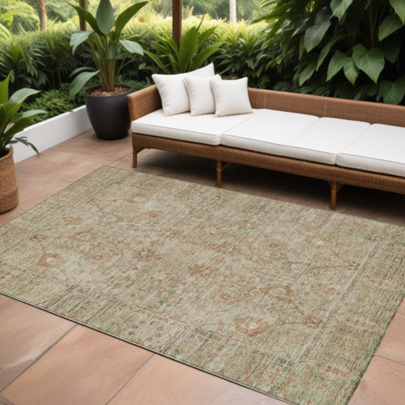 Tapis d'intérieur beige 9 pi x 12 pi beige oriental brun et vert