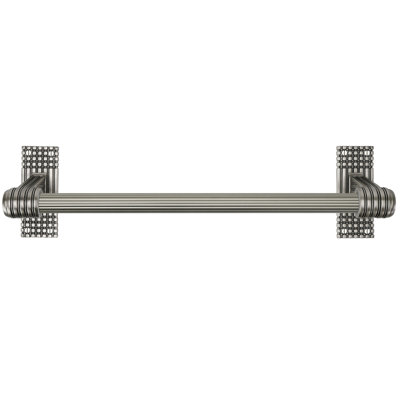 WILTON 18" LARGE TOWEL BAR, REEDED HANDLE; ANTIQUE NICKEL FINISH