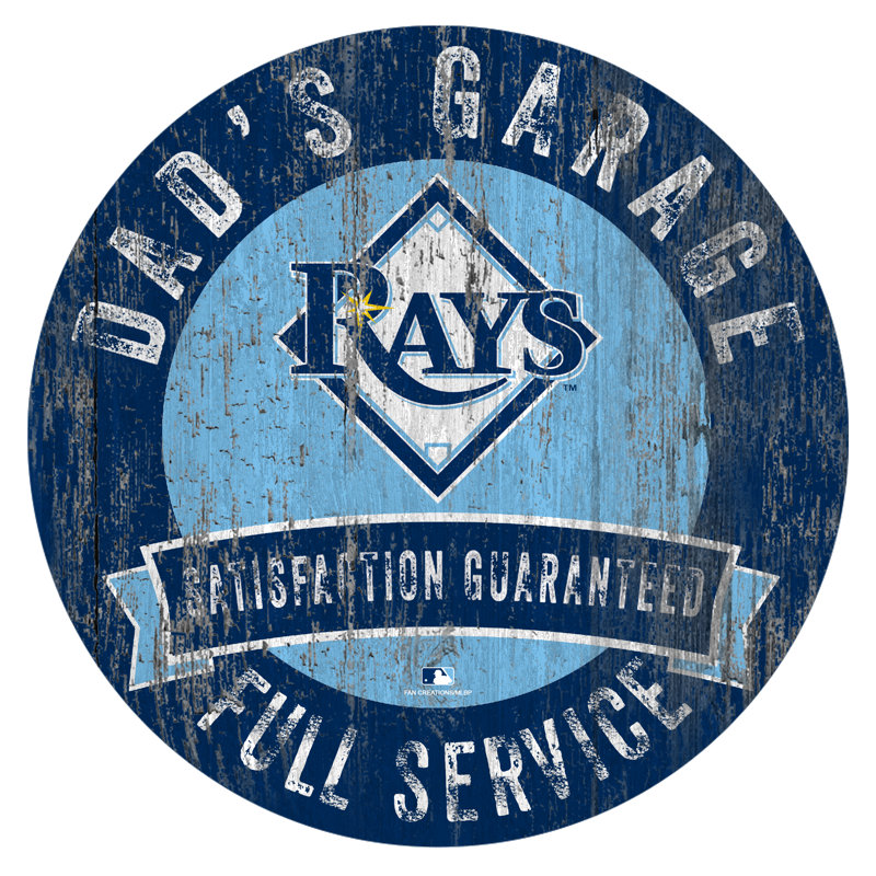 Le garage de papa, impression sur bois MLB, Rays de Tampa Bay