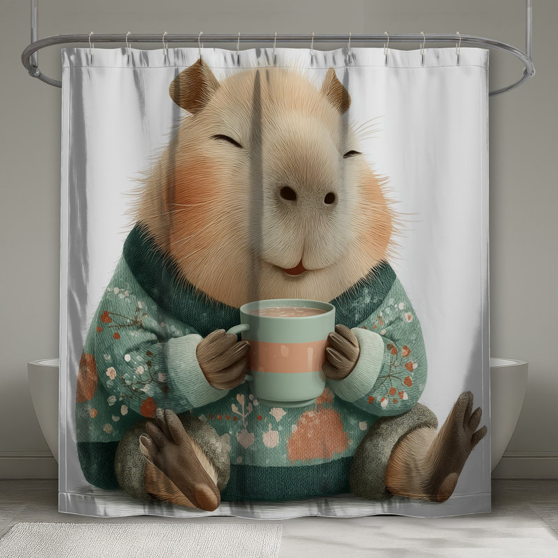 Rideaux de douche Capybara, L 70 po x H 84 po