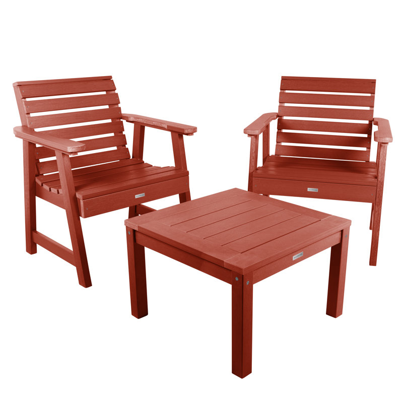 Anette 3 Piece Seating Group, Rustic Red