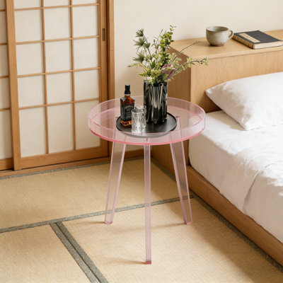 Table d'appoint en acrylique rose moderne Modern