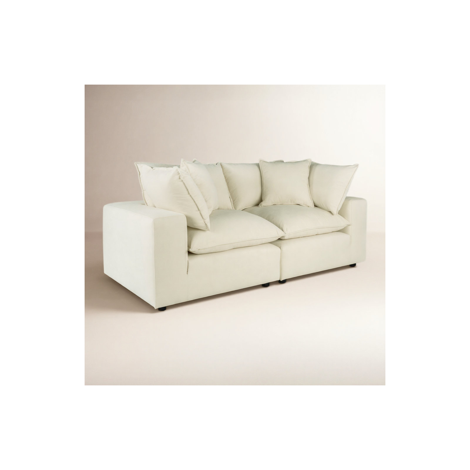 Ellaria 80" 2 - Piece Modular Loveseat , Beige Polyester Blend