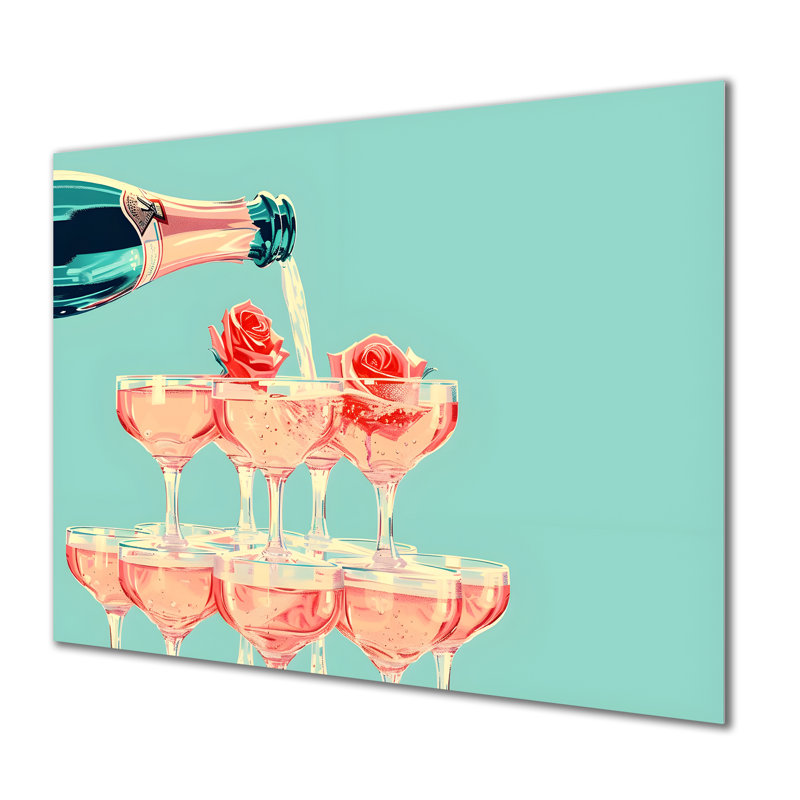Champagne champagne bulles - Art mural champagne, Métal métal, H 12 po x l 20 po x P 1 po