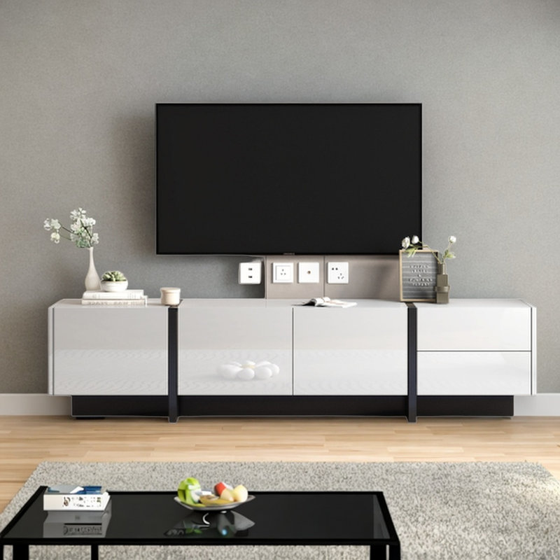 Ikem TV Stand TV Console Table Cabinet, White