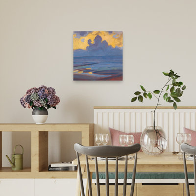 Golden Sky Seascape Abstract Colorful Serene Coastal Wall Art Print