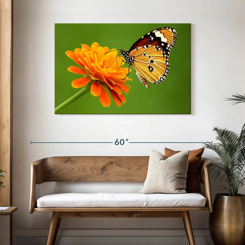 Brampt papillon avec fleur, H 30 po x l 45 po