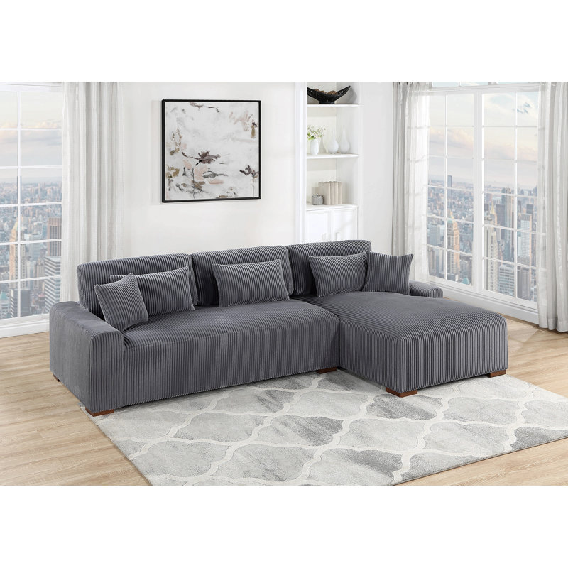 Canapé modulaire moderne 2 pièces Mod, Gris foncé