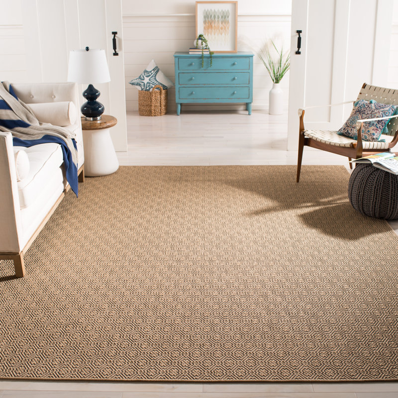 Tapis géométrique en jute et sisal Girard Beach, Tapis de couloir 2 pi 3 po x 12 pi