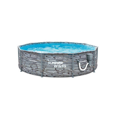 Summer Waves Steel Round Frame Set Pool 30'' H x 120'' W x 120'' L , with Pump Included