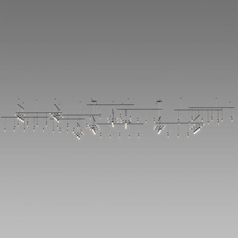 Suspenders® 35 - Light LED Chandelier, Satin Black