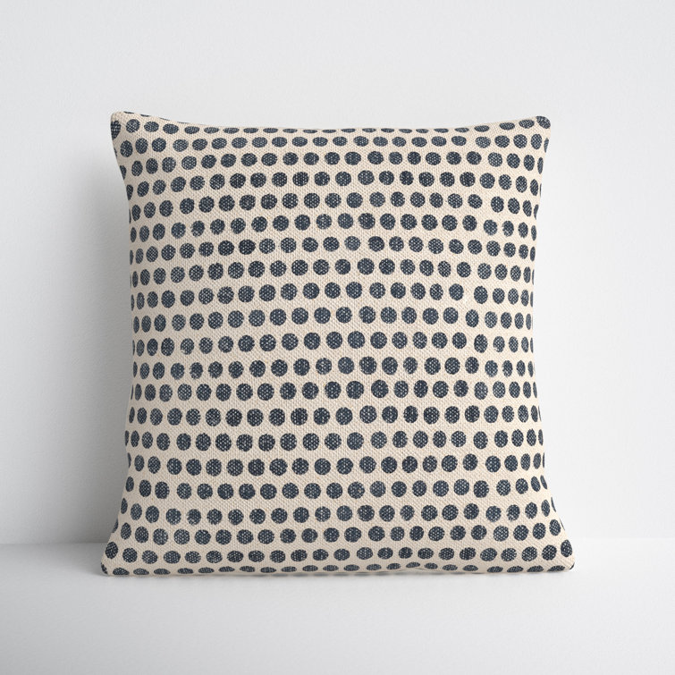 White Throw Pillow, Solid with Polka Dots