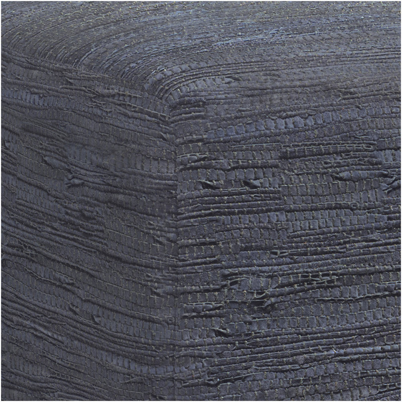 Fredrik - Pouf carré - Bleu foncé, Tissu gris foncé