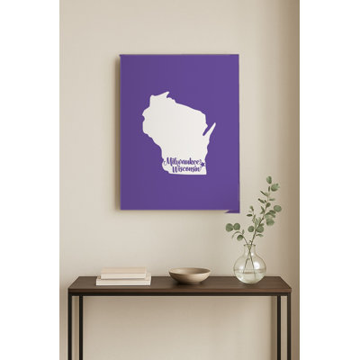 Home Sweet Milwaukee — Wisconsin State Silhouette — Portrait Metal Wall Art
