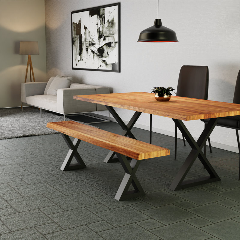 Table de salle à manger Marilea, Noir / Ambre