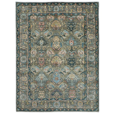 10'2"x13'11" Hand Knotted Wool Gray Oushak Arts and Crafts Rug