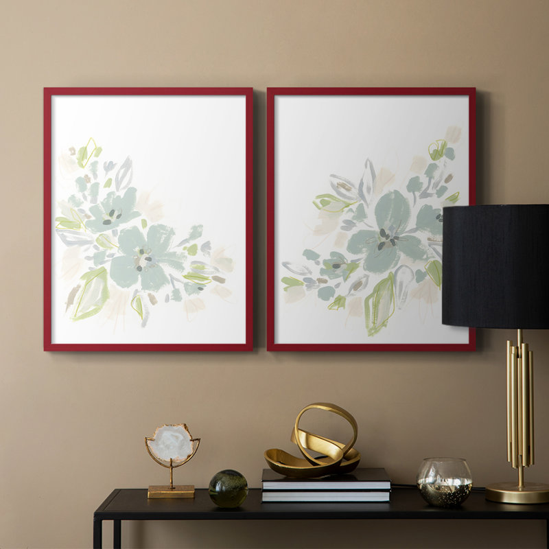 «Seafoam Petals I», reproduction encadrée de qualité supérieure - prête à être accrochée - aucun clou requis - aucun clou requis