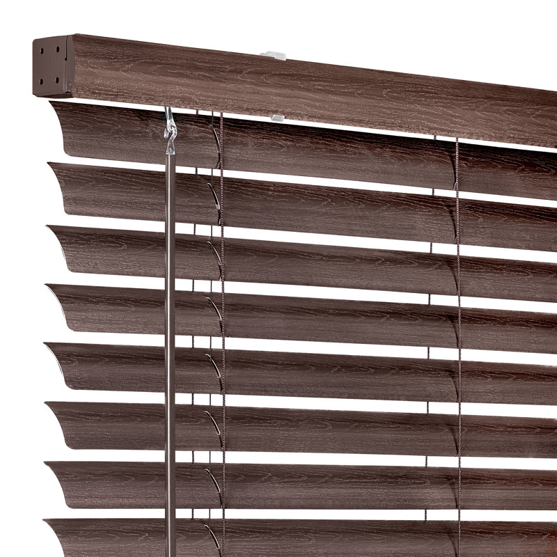 Semi Sheer Horizontal/Venetian Blind, 23"W x 64"L, Mahogany