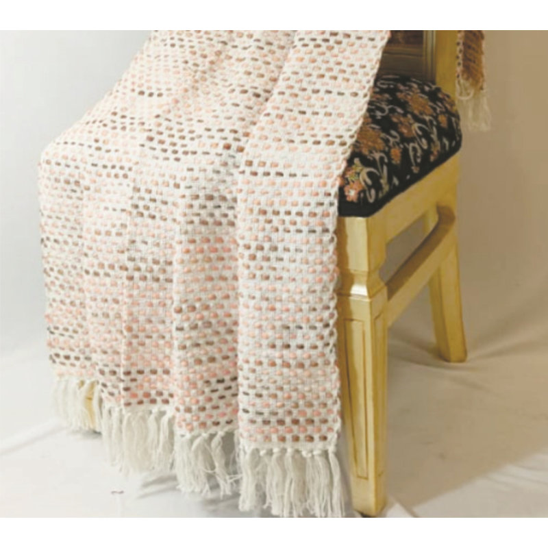 Chenille Throw Blanket, Pink/Brown