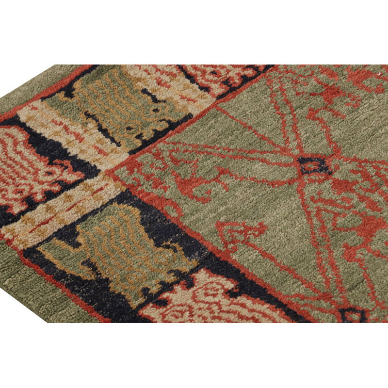 European Kilim Wool Geometric Area Rug, Rectangle 10' x 14'