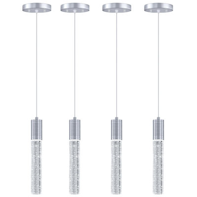 4 - Light Led Crystal Pendant (Set Of 4)