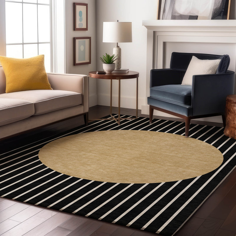 Premium Machine Washable Naglee AMF994 Stripes Rug, Rectangle 3' x 5'