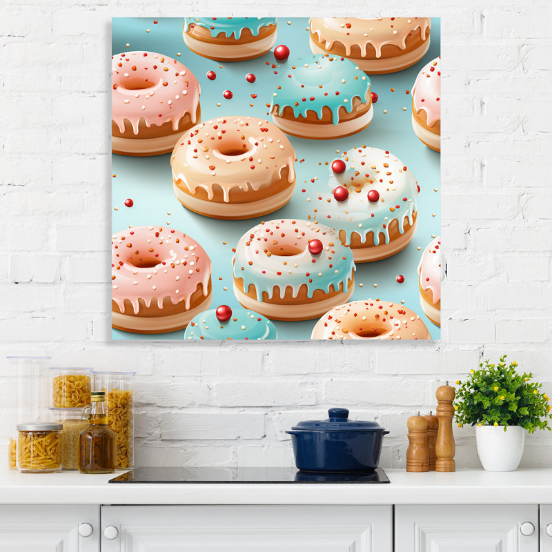 «Pink Donut Kithchen», art mural, H 30 po x l 30 po x P 1,5 po
