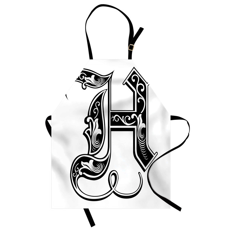Tablier sans motif, Noir / blanc, H