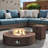 Kinzie Round Concrete Propane Smokeless Fire Pit Table-2126275542