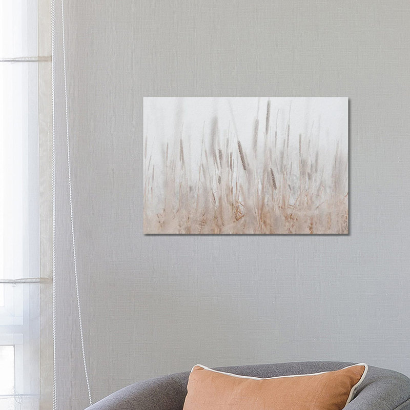 Cattails Hoarfrost Painting by Nik Rave - Wrapped Canvas Gallery-Wrapped Canvas Giclée