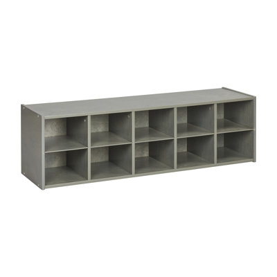 ECR4Kids Streamline 10 Cubby Tray Storage Cabinet, 2x5, Classroom Furniture