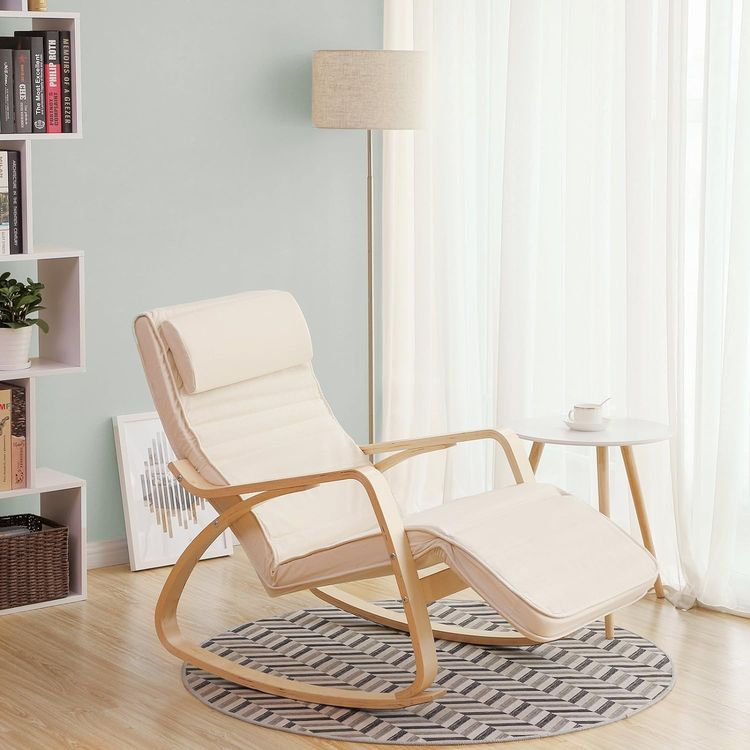 Chaise berçante Noralf, Blanc